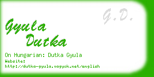 gyula dutka business card